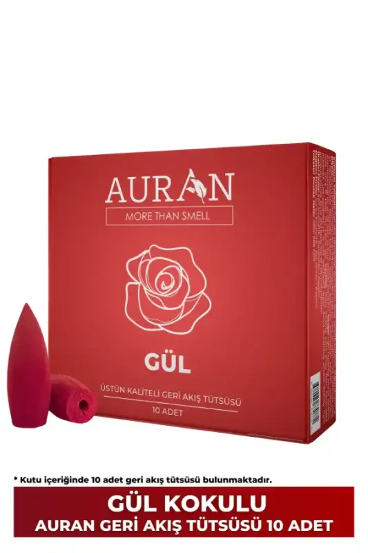 Auran Gül Kokulu Geri Akış Tütsüsü konik Tütsü Rose Backflow Incense Cones 10 Adet - 2