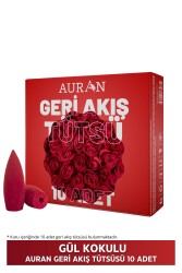 Auran Gül Kokulu Geri Akış Tütsüsü konik Tütsü Rose Backflow Incense Cones 10 Adet - 1