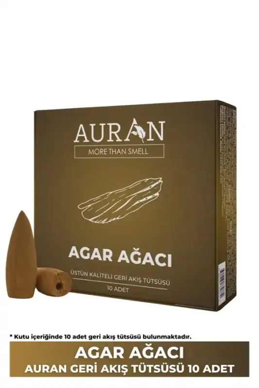 Auran Agar Ağacı Kokulu Geri Akış Tütsüsü konik Tütsü Agar Tree Backflow Incense Cones 10 Adet - 2