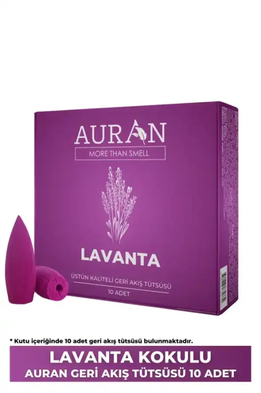 Auran Lavanta Kokulu Geri Akış Tütsüsü konik Tütsü Lavander Backflow Incense Cones 10 Adet - 18