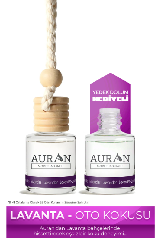 Lavender Oto Kokusu İp Askılı Araç Kokusu Uzun Süre Kalıcı Lavanta Araba Kokusu 8ml - 1