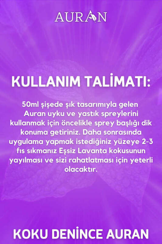 Auran Lavanta Uyku Ve Yastık Spreyi Rahatlatıcı Uyku Ve Dinlenme Spreyi Sleep And Pıllow Spray 50ml - 6