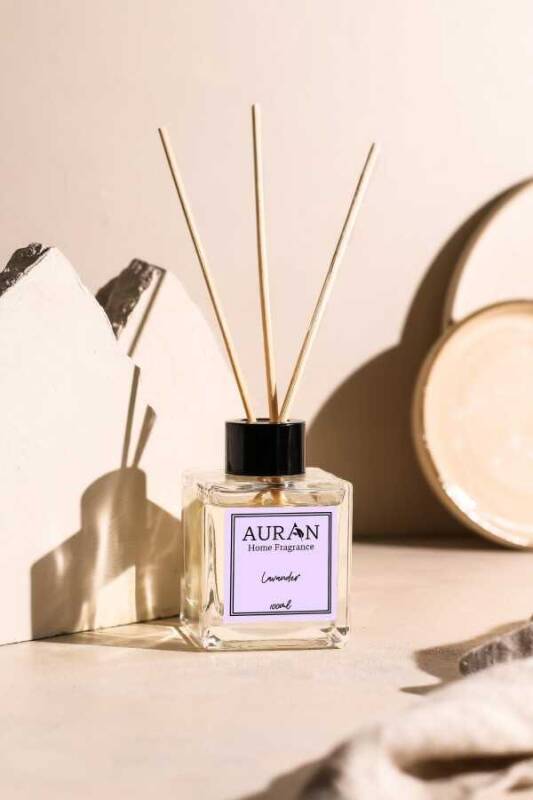 Lavanta Çubuklu Oda Kokusu Bambu Kokusu Kare Şişe Lavender Reed Diffuser 100ml - 2