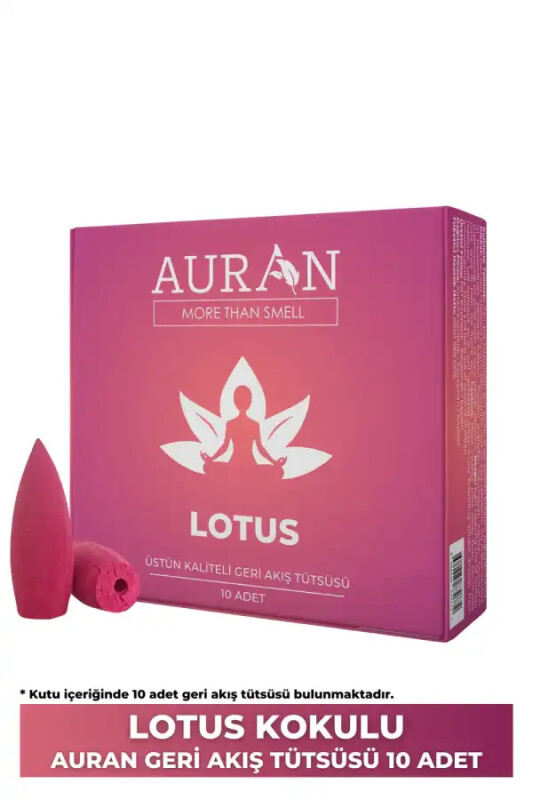 Auran Lotus Kokulu Geri Akış Tütsüsü konik Tütsü Lotus Backflow Incense Cones 10 Adet - AURAN