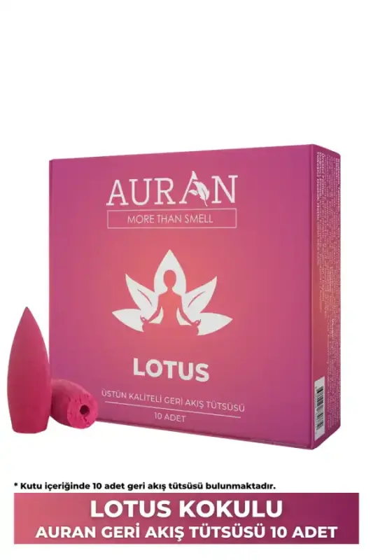 Auran Lotus Kokulu Geri Akış Tütsüsü konik Tütsü Lotus Backflow Incense Cones 10 Adet - 1