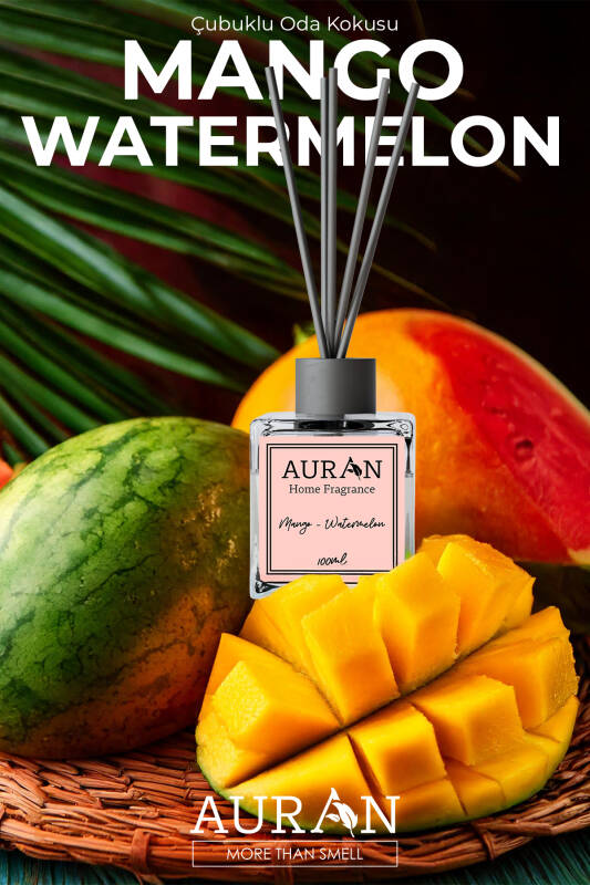 Mango & Karpuz Çubuklu Oda Kokusu Bambu Kokusu Kare Şişe Mango & Watermelon Reed Diffuser 100ml - 10