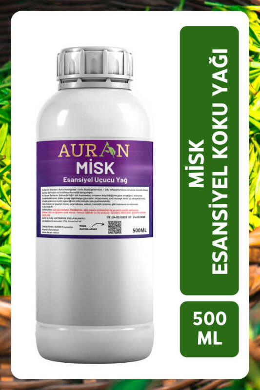 Auran Misk Esansiyel Uçucu Yağ Esans Koku Yağı Hobi Esans Mum Sabun Oda Kokusu 500ml - 1