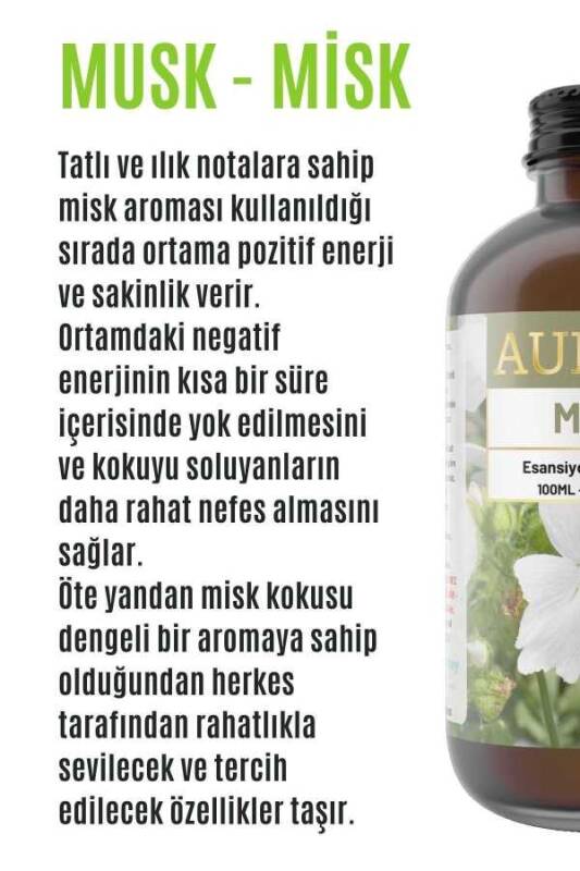 Misk Kokusu Esansiyel Uçucu Koku Yağı Difüzör Esansı Buhurdanlık Yağı Aromaterapi Yağı 100ml - 2