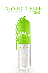 Mystic Green Vücut & Saç Spreyi Besleyici ve Onarıcı Saç Parfümü Anahtarlıklı Vücut Parfümü Charm Body & Hair Mist Spray 30ml - Auran