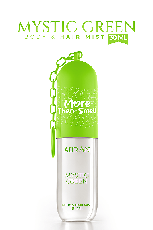 Mystic Green Vücut & Saç Spreyi Besleyici ve Onarıcı Saç Parfümü Anahtarlıklı Vücut Parfümü Charm Body & Hair Mist Spray 30ml - 1