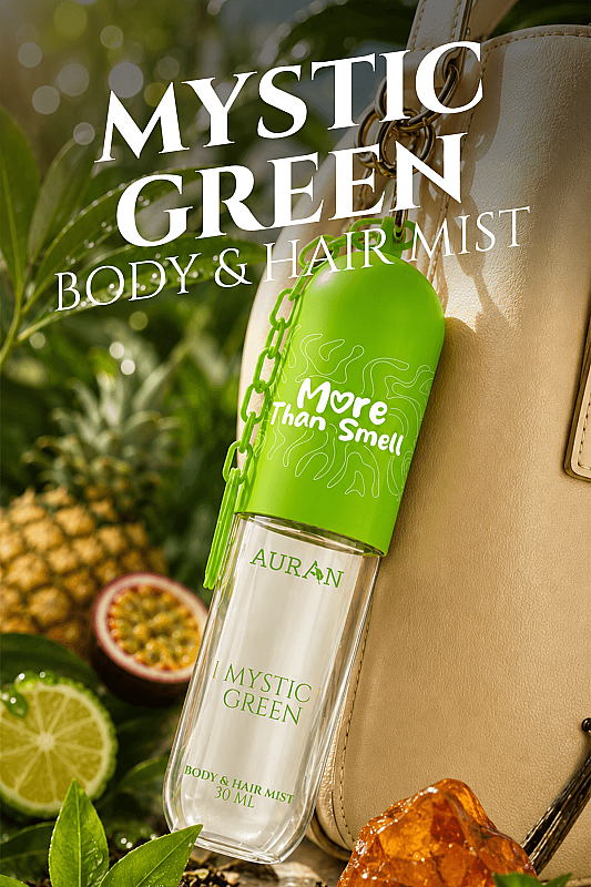 Mystic Green Vücut & Saç Spreyi Besleyici ve Onarıcı Saç Parfümü Anahtarlıklı Vücut Parfümü Charm Body & Hair Mist Spray 30ml - 2