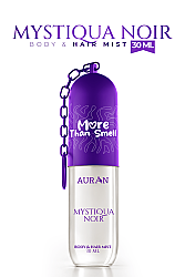 Mystiqua Noir Vücut & Saç Spreyi Besleyici ve Onarıcı Saç Parfümü Anahtarlıklı Vücut Parfümü Charm Body & Hair Mist Spray 30ml - Auran