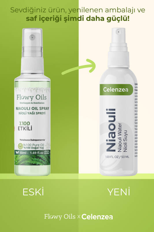 Flowy Oils Nioli Yağı Suyu Saf Enfeksiyon Önleyici %100 Tam Saf Doğal Yağlı Distilasyon Hidrosöl Niaouli 50ml - 2