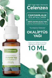 Okaliptus Uçucu Yağı %100 Distilasyon Yağ, Ferahlatıcı Esinti, Zihin Canlandırıcı ve Konsantrasyon Artırıcı, Haşere Uzaklaştırıcı, Aromaterapi Eucalyptus Essential Oil (Eucalyptus Globulus) 10ml - Celenzea