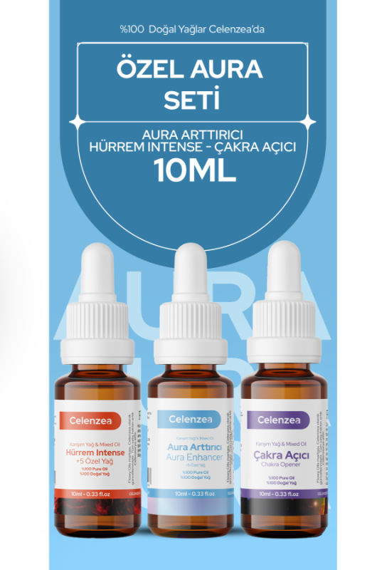 Özel Aura Seti Hürrem Intense, Aura Arttırıcı ve Çakra Açıcı Saf %100 Doğal Karışım Yağ 3x 10ml - 1
