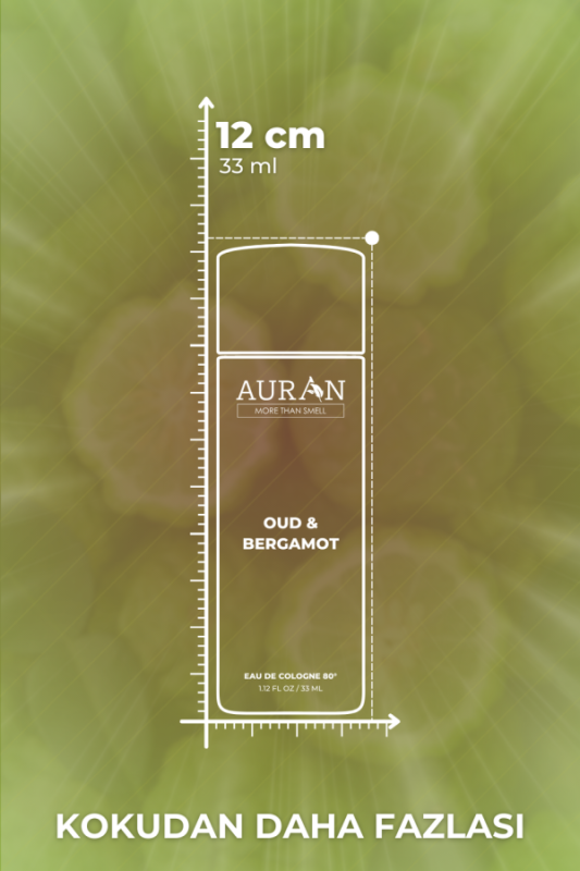 Oud & Bergamot Cam Şişe 80 Derece Kolonya Premium Eau de Cologne 33ml - 7