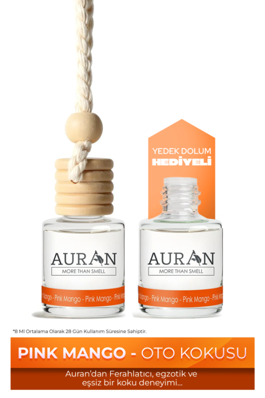Pink Mango Oto Kokusu İp Askılı Araç Kokusu Uzun Süre Kalıcı Lavanta Araba Kokusu 8ml - 1