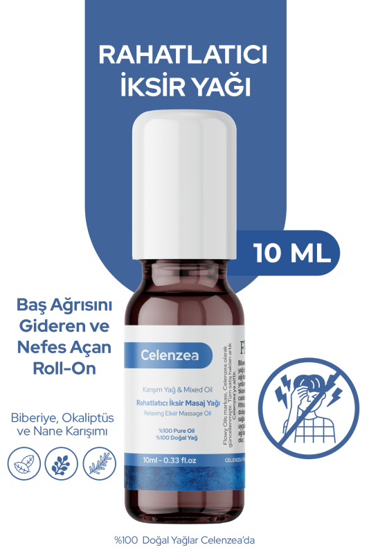 Rahatlatıcı İksir Masaj Yağı Nane, Okaliptus ve Biberiye Karışımı Ferahlatıcı Mentol Roll-On 10ml - 1