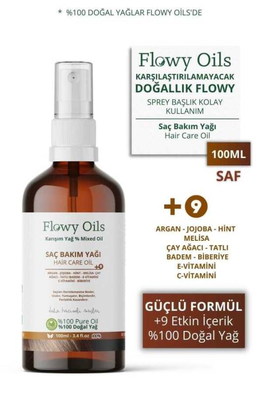 Flowy Oils Saç Bakım Yağı +9 Yağ Içeren Sprey 100 ml - 1