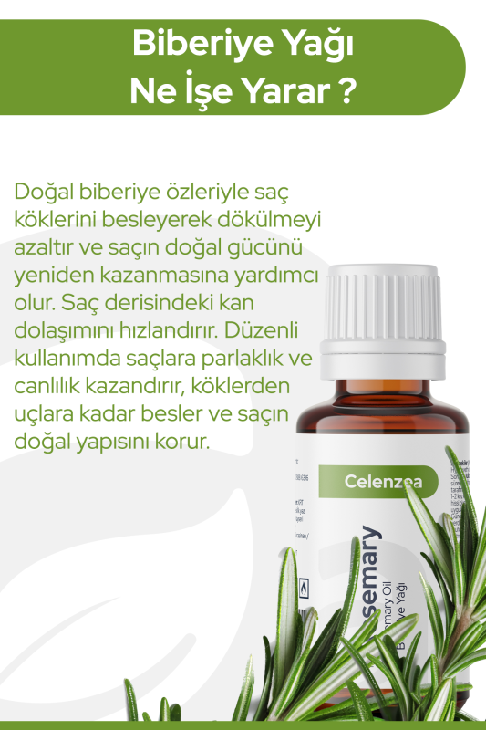 Saf Biberiye Yağı, Yeni Saç Oluşumu ve Gürleştirme Etkili Doğal Biberiye Yağı, Saç Yağı 50 ml - 4