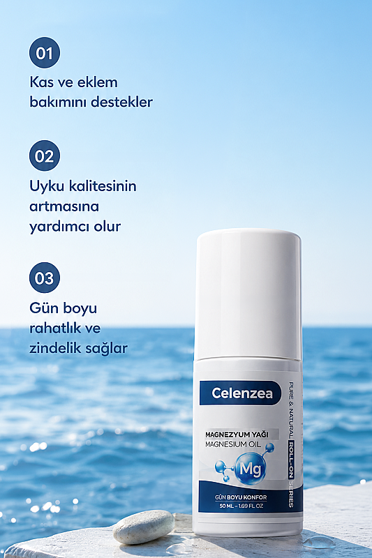 Magnezyum Yağı Kas ve Eklem Bakımı İçin Etkili Roll-On Doğal Magnezyum Klorür Magnesium Oil 50ml - 3
