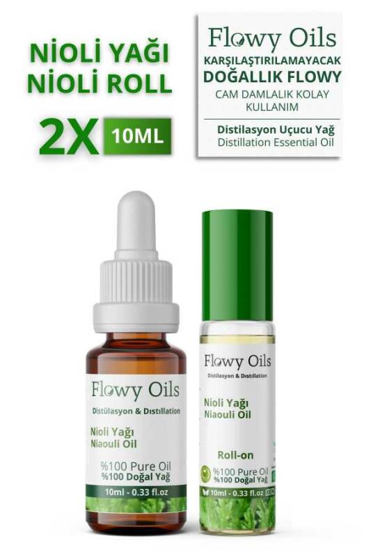 Flowy Oils Saf Nioli Yağı 2'li Set %100 Doğal Bitkisel Uçucu Yağ Niaouli Oil 10ml - 1