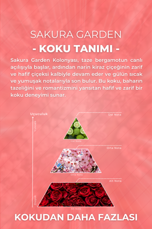 Sakura Garden Cam Şişe 80 Derece Kolonya Premium Eau de Cologne 33ml - 5