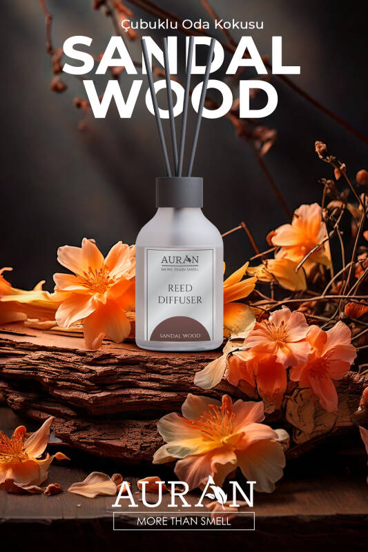 Sandal Ağacı Çubuklu Oda Kokusu Bambu Kokusu Sandal Wood Reed Diffuser 50ml - 10