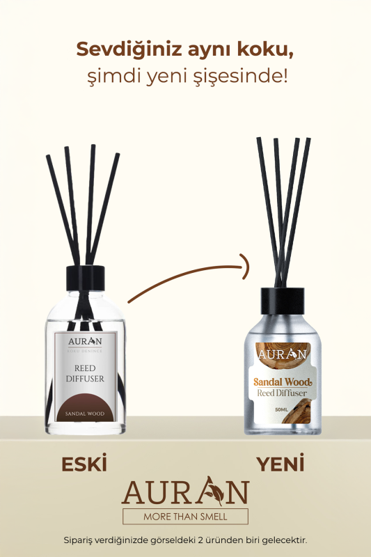 Sandal Ağacı Çubuklu Oda Kokusu Bambu Kokusu Sandal Wood Reed Diffuser 50ml - 2