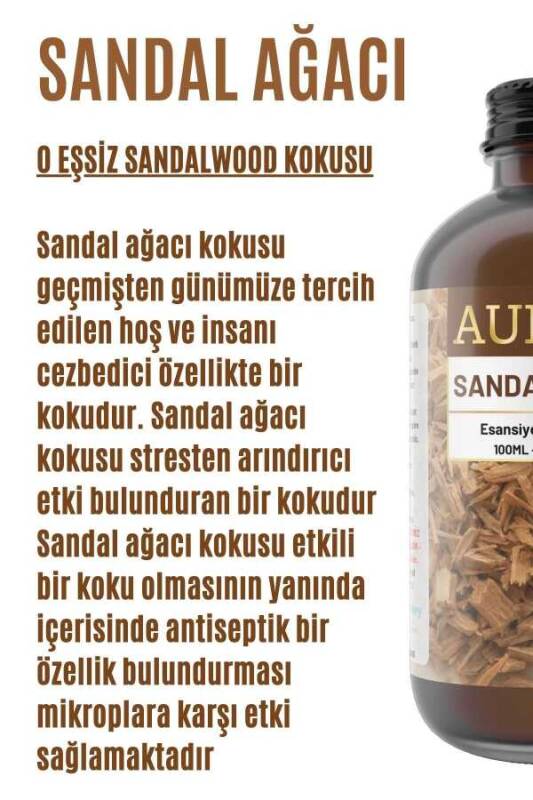 Sandal Ağacı Esansiyel Uçucu Koku Yağı Difüzör Esansı Buhurdanlık Yağı Aromaterapi Yağı 100ml - 2