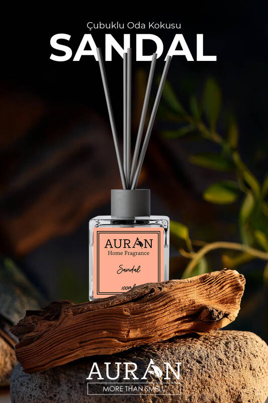 Sandal Ağacı Çubuklu Oda Kokusu Bambu Kokusu Kare Şişe Sandal Wood Reed Diffuser 100ml - 10