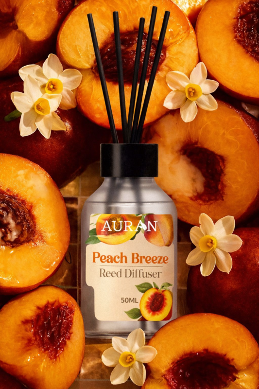 Şeftali Esintisi Çubuklu Oda Kokusu Bambu Kokusu Peach Breeze Reed Diffuser 50ml - 7