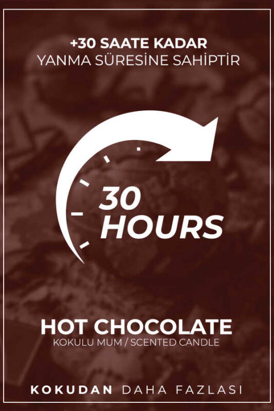 Sıcak Çikolata Kokulu Mum Ahşap Fitilli Dekoratif Kokulu Kavanoz Mum Hot Chocolate Candle 150gr. - 3