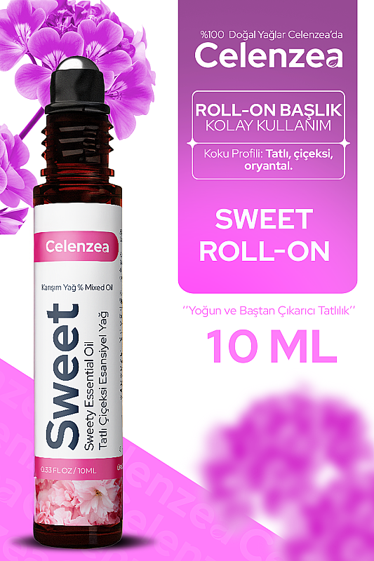 Flowy Oils Sweet Doğal Karışım Esansiyel Yağ Uçucu Yağ Karışımı Etkili Koku, Esans Doğal Roll-on 10ml - 1