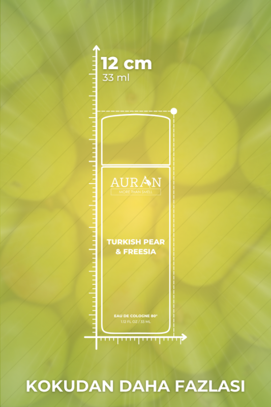 Turkish Pear & Freesia Cam Şişe 80 Derece Kolonya Premium Eau de Cologne 33ml - 7