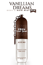 Vanillian Dreams Vücut & Saç Spreyi Besleyici ve Onarıcı Saç Parfümü Anahtarlıklı Vücut Parfümü Charm Body & Hair Mist Spray 30ml - Auran