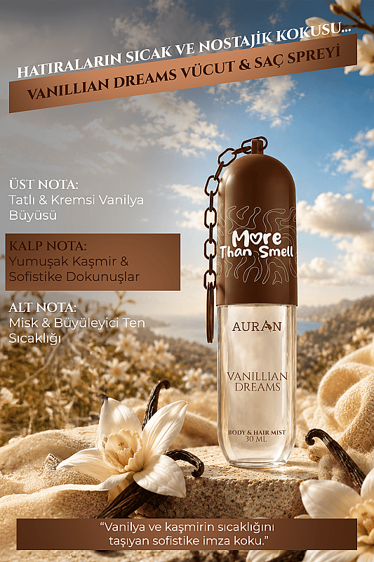 Vanillian Dreams Vücut & Saç Spreyi Besleyici ve Onarıcı Saç Parfümü Anahtarlıklı Vücut Parfümü Charm Body & Hair Mist Spray 30ml - 3