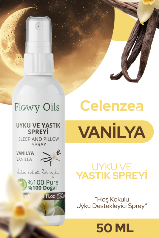 Flowy Oils Vanilya Uyku Ve Yastık Spreyi Vanilla Sleep And Pıllow Spray 50 Ml - 1