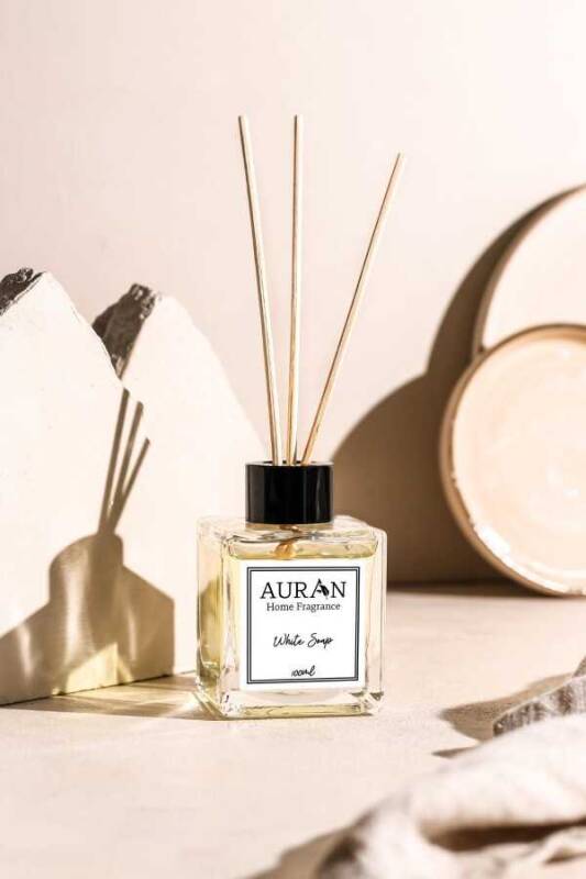 Beyaz Sabun Çubuklu Oda Kokusu Bambu Kokusu Kare Şişe White Soup Reed Diffuser 100ml - 2