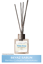Beyaz Sabun Çubuklu Oda Kokusu Bambu Kokusu Kare Şişe White Soup Reed Diffuser 100ml - AURAN