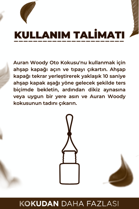 Woody Oto Kokusu İp Askılı Araç Kokusu Uzun Süre Kalıcı Odunsu Araba Kokusu 8ml - 6
