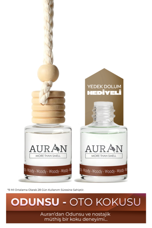Woody Oto Kokusu İp Askılı Araç Kokusu Uzun Süre Kalıcı Odunsu Araba Kokusu 8ml - 1